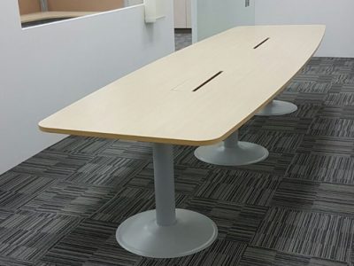 Kallang Pudding - Boat-shaped Conference Table with TK Series Metal Legs