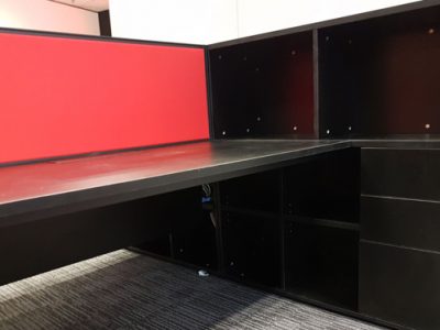 L Beauty - AL Series Workstation with side open cabinet drawers