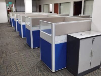 AEMP Pte Ltd - T40 Workstations with Customised Cabinets with Lock