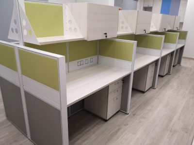 Summus Contracts (Jurong West) - T40 Workstations with Hanging Shelves and Cabinets
