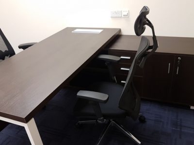 Verint - Executive Desk with BO Series Table Legs and Customised Cabinet