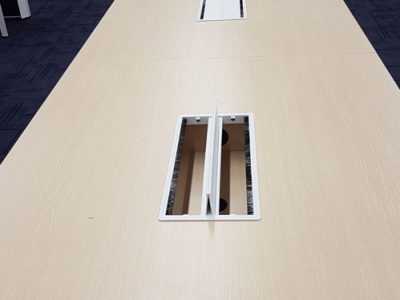 Verint - Conference Table with Built-in Cable Box