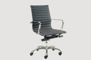 ergonomic mid back office chair chrome frame black seat chrome chair legs