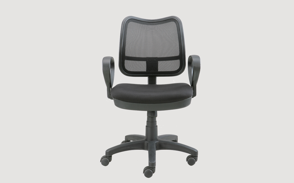 ergonomic mid back office chair black frame black seat mesh back castor wheels