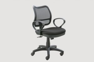 ergonomic mid back office chair black frame black seat mesh back castor wheels