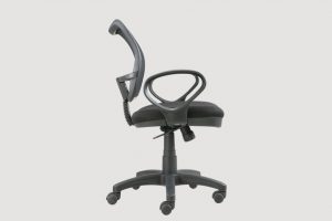 ergonomic mid back office chair black frame black seat mesh back castor wheels