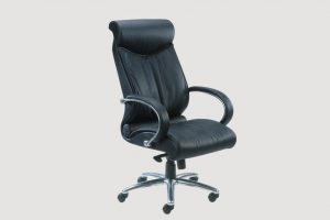 ergonomic high back office chair black leather seat chrome chair legs
