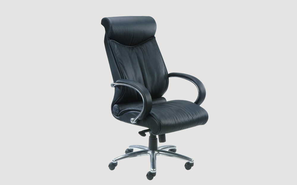 ergonomic high back office chair black leather seat chrome chair legs