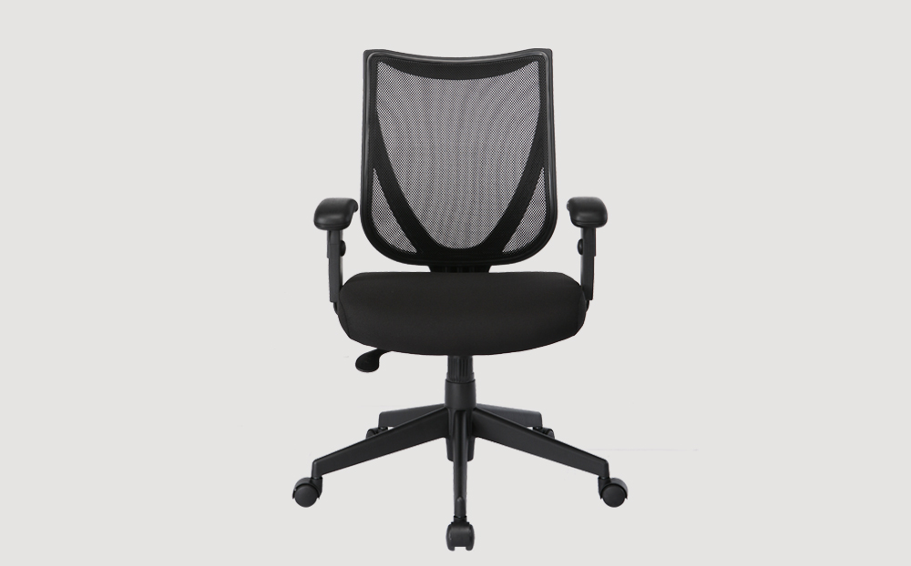 ergonomic mid back office chair black frame black seat mesh back castor wheels