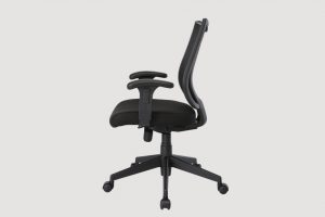 ergonomic mid back office chair black frame black seat mesh back castor wheels