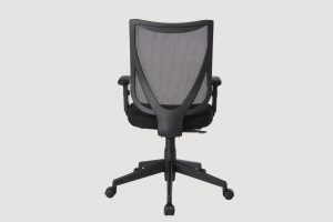 ergonomic mid back office chair black frame black seat mesh back castor wheels