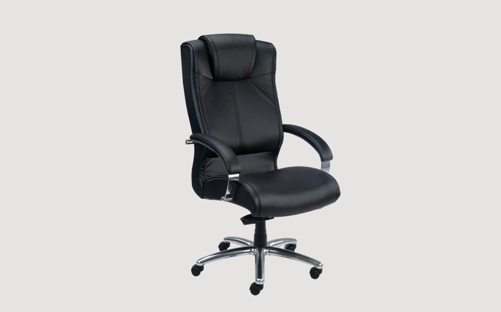 ergonomic high back office chair black frame black seat leather castor wheels