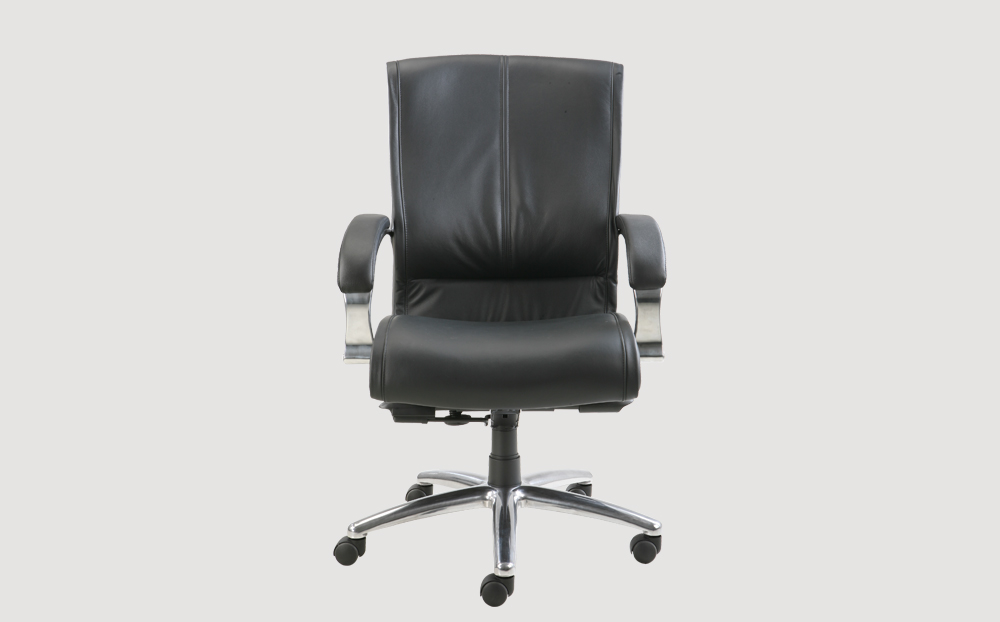 ergonomic mid back office chair black frame black seat leather castor wheels