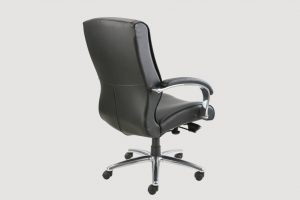 ergonomic mid back office chair black frame black seat leather castor wheels