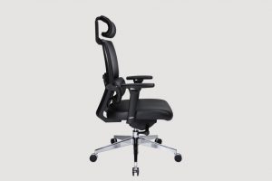 ergonomic high back office chair black frame black seat chrome legs castor wheels
