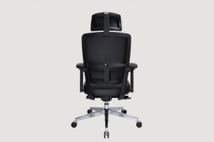 ergonomic high back office chair black frame black seat chrome legs castor wheels