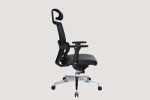 ergonomic high back office chair black frame black seat mesh back chrome legs castor wheels