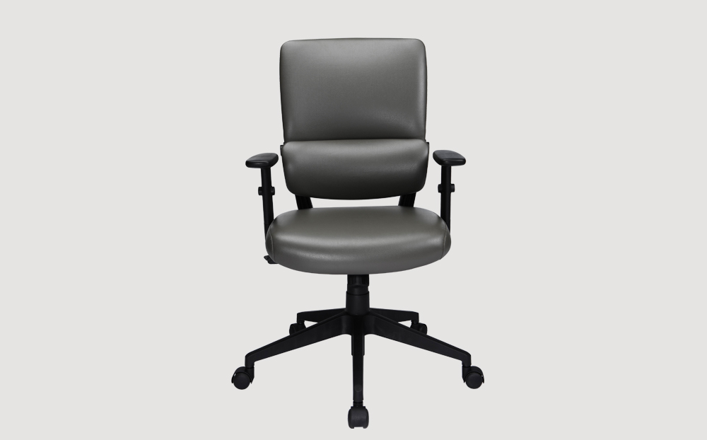 ergonomic mid back office chair black frame grey seat castor wheels