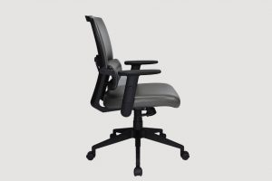 ergonomic mid back office chair black frame grey seat castor wheels