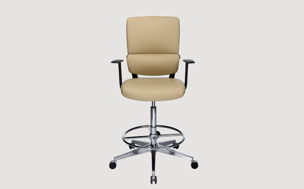 ergonomic mid back office chair black frame beige seat castor wheels