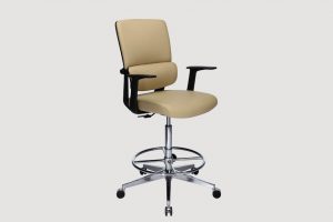 ergonomic mid back office chair black frame beige seat castor wheels