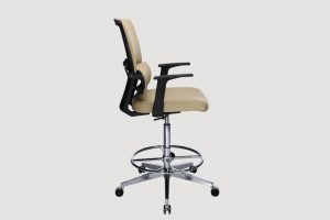 ergonomic mid back office chair black frame beige seat castor wheels