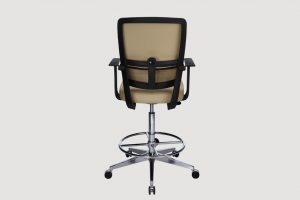 ergonomic mid back office chair black frame beige seat castor wheels