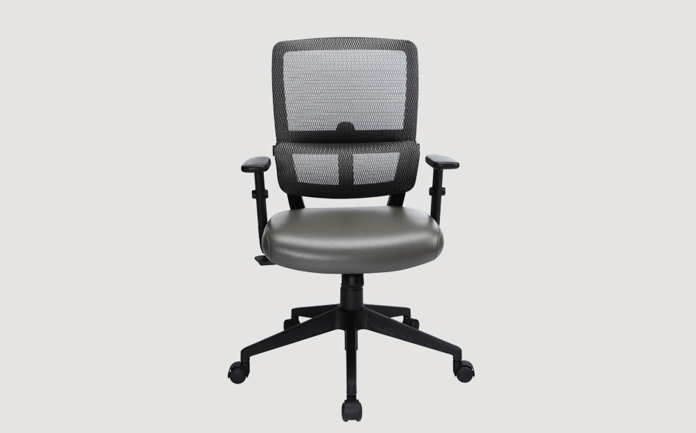 ergonomic mid back office chair black frame grey seat mesh back castor wheels