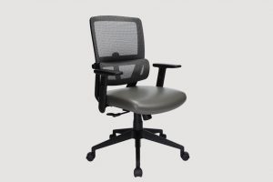 ergonomic mid back office chair black frame grey seat mesh back castor wheels