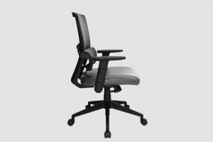 ergonomic mid back office chair black frame grey seat mesh back castor wheels