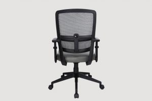 ergonomic mid back office chair black frame grey seat mesh back castor wheels