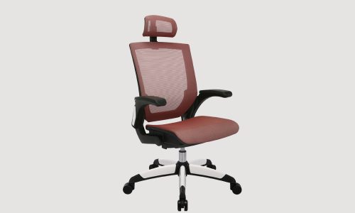 ergonomic high back office chair black frame red seat mesh back castor wheels