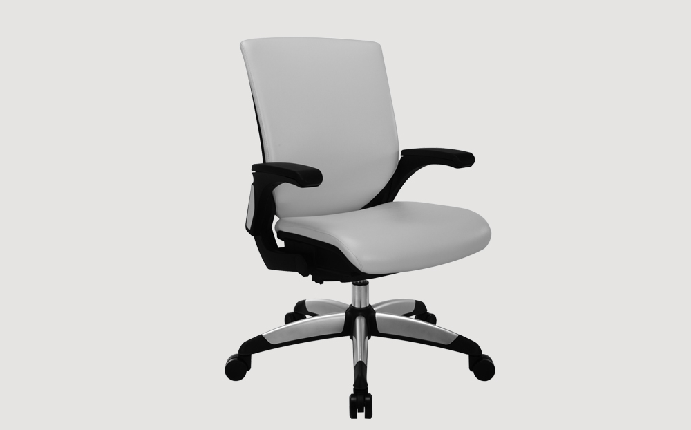 ergonomic mid back office chair black frame grey seat castor wheels