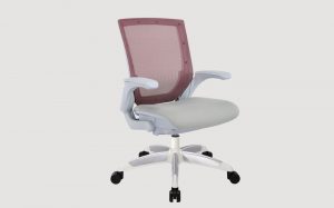 Chase Red Mesh Back Staff Office Chair with silver and white leg base