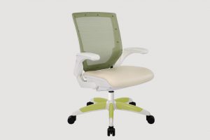 ergonomic mid back office chair white frame green seat mesh back castor wheels