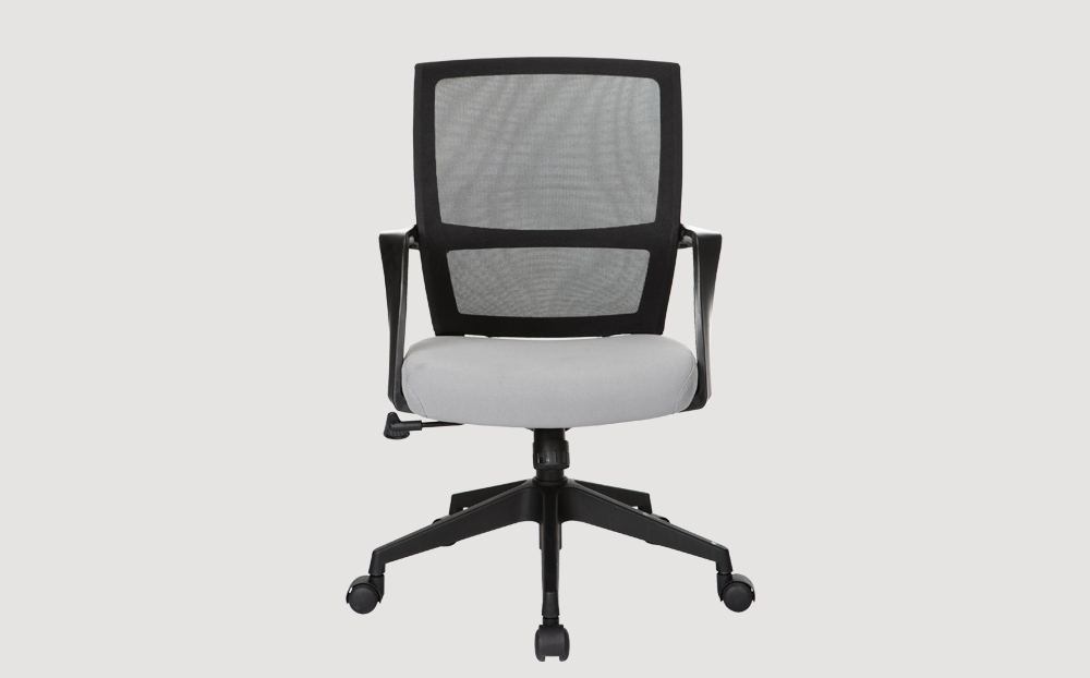 ergonomic mid back office chair mesh back black frame grey seat black castor wheels