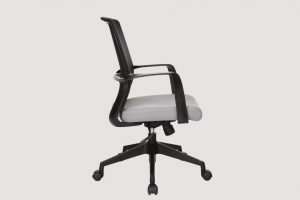 ergonomic mid back office chair mesh back black frame grey seat black castor wheels