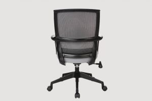 ergonomic mid back office chair mesh back black frame grey seat black castor wheels