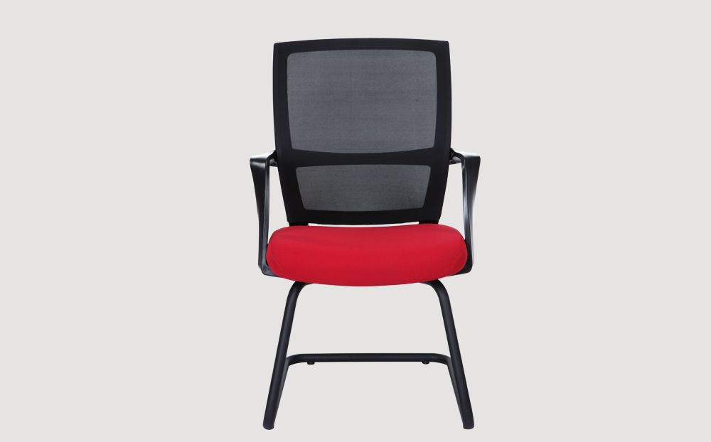 ergonomic mid back office chair mesh back black frame red seat