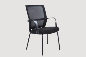 ergonomic mid back office chair mesh back black frame blue seat