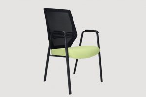 ergonomic mid back office chair mesh back black frame green seat