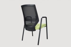 ergonomic mid back office chair mesh back black frame green seat