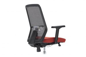 ergonomic mid back office chair mesh back lumbar support black frame red seat
