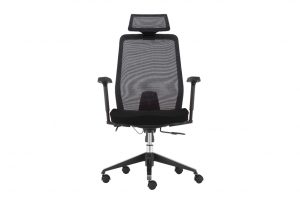 ergonomic high back office chair mesh back lumbar support black frame black seat