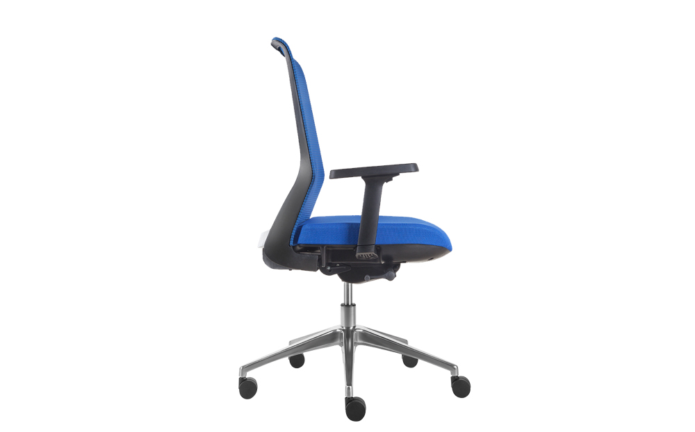 ergonomic office chair blue seat black frame