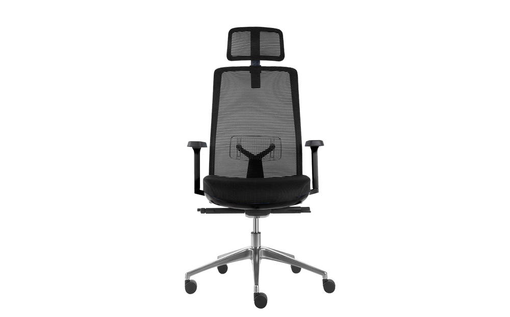 ergonomic high back office chair mesh back lumbar support black colour